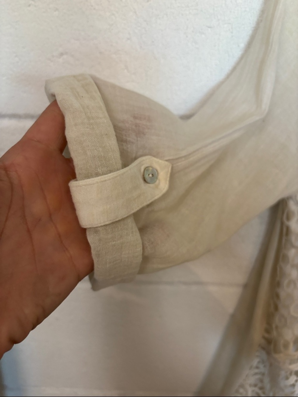 Hannah Cream Lace & Eyelet Overlay Tunic - Picture 3 of 5